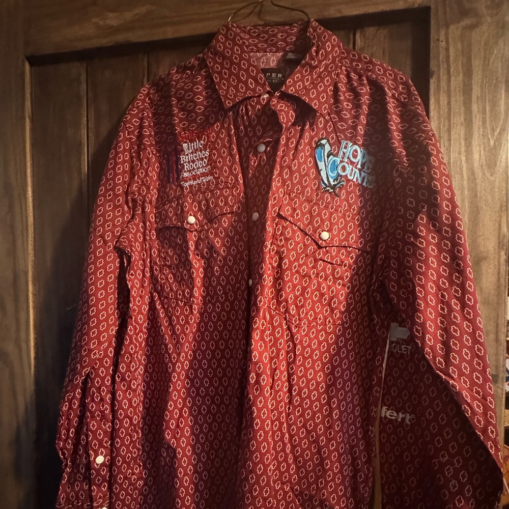 Roper Competition Sponsor Western Cowboy Top Hand Shirt